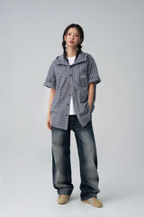 BACK BUTTON WIDE DENIM PANTS