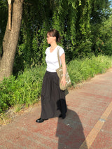 Dressy shirred skirt