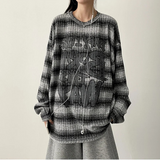 ENK ヒップストリート ダンガラ リブ ロングスリーブ Tシャツ