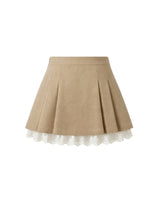 [PRE- FALL] Léa Lace Layered Pleated Mini Skirt Beige