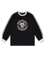 UNISEX Leris Raglan Line Color Long Sleeve Black White (FCD3TS801M)