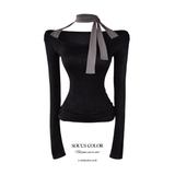 Soft Halter Scarf Top (3color)