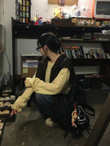 ロピーアルパカボタンラウンドニット(9c)