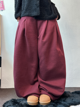 M,XL🤎2サイズ🤎 ダブルピンタックワイドロングバルーンパンツ ❤🤎🖤🩶4カラー