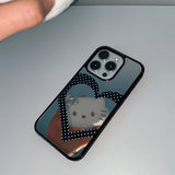 [MADE] [+MagSafe] ハートドットスマホケース (ブラックミラーバンパー)