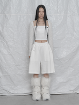 [mnem] Pure Bolero Fur Cardigan (white)