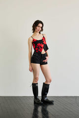 FLUTTER TOP / RED