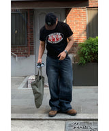 Back cut denim pants