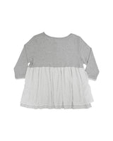 Dot flare layered top / gray
