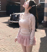 [♡MADE♡] ブンシグニチャービスチェ + カーディガンセット