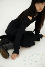 WAVY CHECK MIDI SK BLACK
