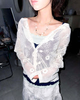 (2color) Daisy Sheer Net Cardigan