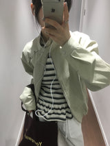Fore Striped Shirred T-shirt (2color)