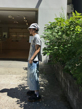 Rope Light Washing Bermuda Denim Pants