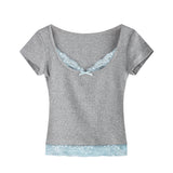 Ribbon Lace Layered T-shirt
