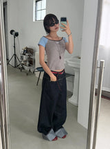 ROLL-UP WIDE DENIM