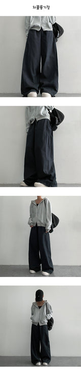 [3 Tier Length] [S-3XL] Wendside Slit Banded Wide Pants (4 colors) Hem String!