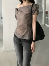 Layer off-shoulder blouse (3 colors)
