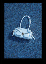 Mini Blue “MALDIVES” Oiled Leather Biker Bag