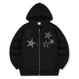 Dot Star 2way Zip-Up Hoodie - 2COLOR