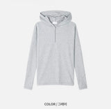[기모] Slim golgi muscle hood half zip up(4color)