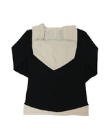 dot wrap layered hoodie / black