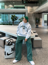  Urban University Embroidery Double Middle Overfit Hoodie