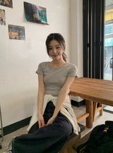 Daily Border Short Sleeve T-shirt (3color)