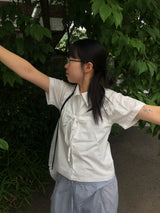 Ribbon shirring t-shirt