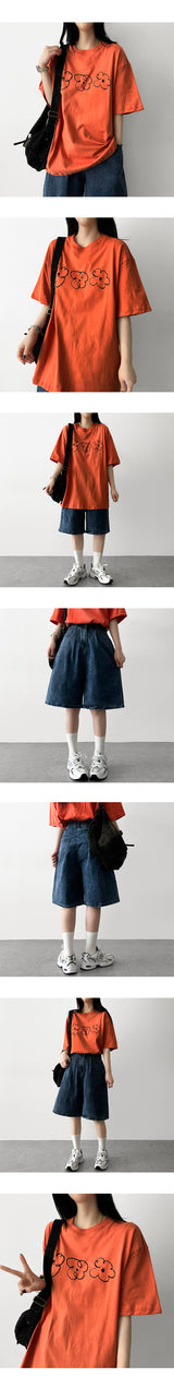 Flower Flower Sketch Short Sleeve T-shirt