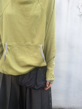 highneck loose waffle hood