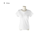 Rahi 05 Here Printing Henley Neck Button Short Sleeve T-shirt