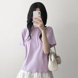 Basic Fit 🌟 Modal Basic Plain Short-Sleeved T-shirt (8 colors)