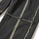Ragged denim pants / Black