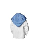 RELABEL Spatial Relationship (Inside and Outside) Two-Tone Striped Checkered Pattern Detachable Hooded 長袖Tシャツ ドロップショルダー
