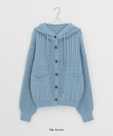 Itol Cable Hood Knit Cardigan