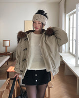 メーケープダッフルファージャンパー