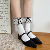 Big Polka Dot Lace Ribbon Frill Socks