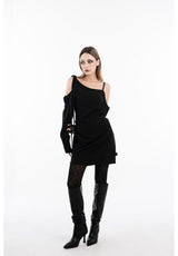 Y2Kチェックパターンシースルーバックストッキング (Black)