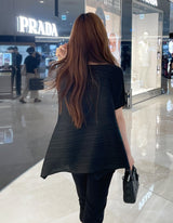 Lubat Unbalanced Pleated Blouse