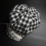 Check tweed beret