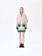 13DE MARZO Fair Isle Bear Cardigan Beige