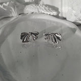 [Aespa ニンニン Piercing] ジェーンリボンピアス - Silver Color