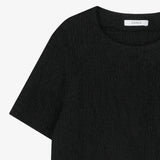 リンクルクロップTシャツ　ブラック