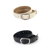 MIDDLE BUCKLE LEATHER BELT_2 COLOR