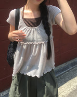 Jame Halter Layered Short-Sleeved T-shirt
