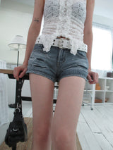 damage denim short pt