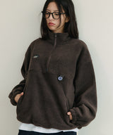 Fleece Button Anorak Ash Brown