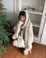[wool20%] エリーぼかしハンドメイドニットカーディガン