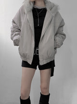 (Unisex) ケロンファーフードボンバーコットンジャンパー